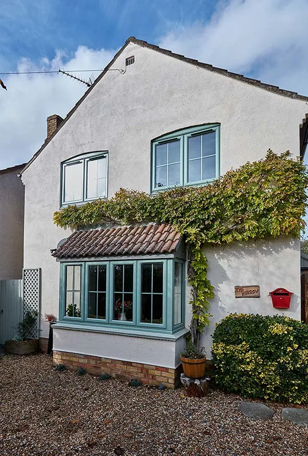 Sage green uPVC window