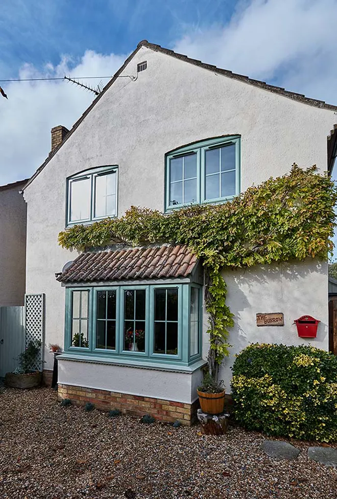 Sage green uPVC window