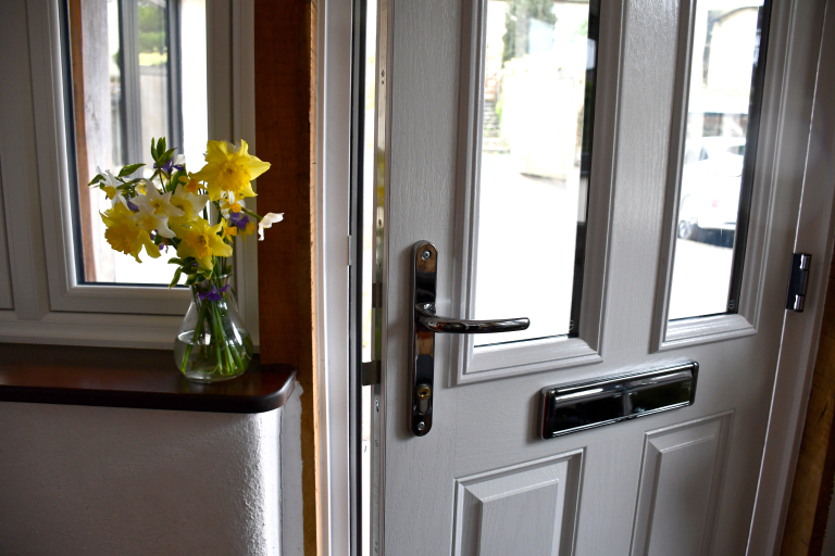 Strong And Secure Composite Front Door White Interior