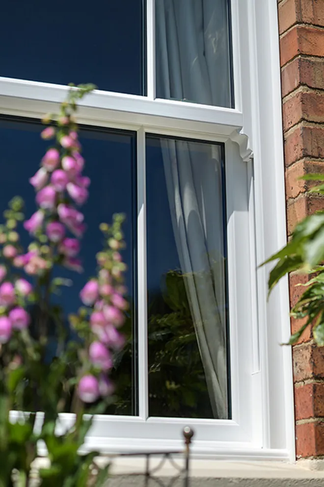White sash window